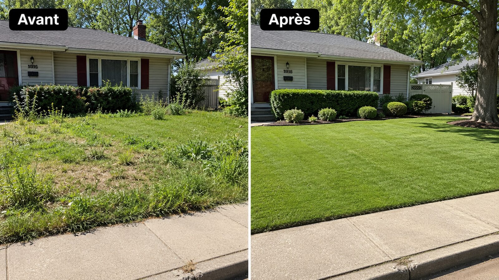 Terrain négligé → terrain propre